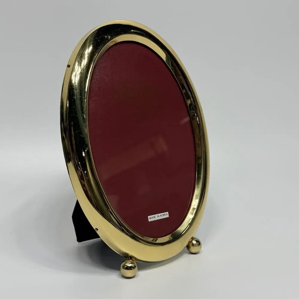 Vintage Brass Oval Picture Photo Frame 5x7
